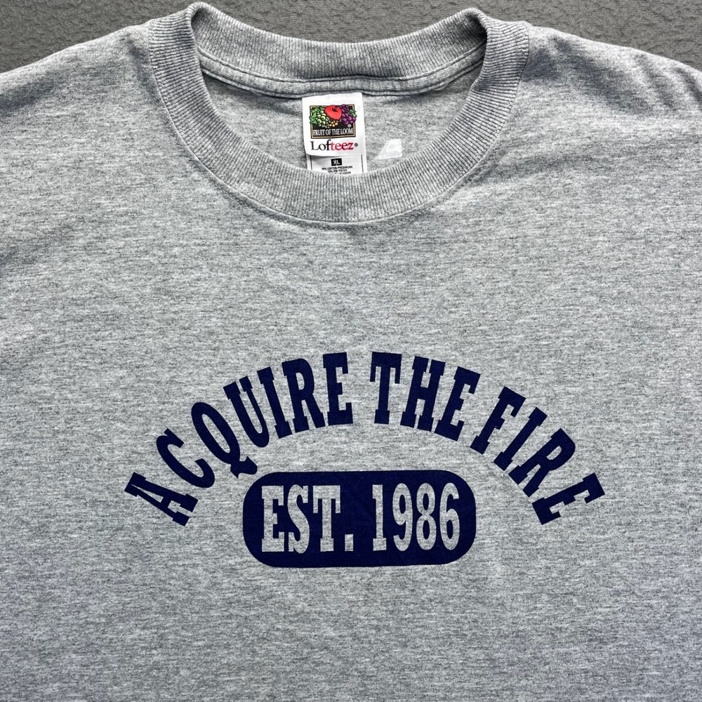 Y2K Acquire The Fire Christian Youth Conference T Gray XL Fruit Of‎ The Loom